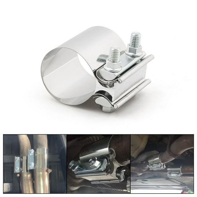 Adjustable Stainless Steel Diy Exhaust Muffler Connector Sleeve Clamp 2.5 Inch