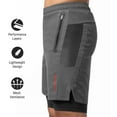 thumbnail image 2 of Hayabusa Men's Layered Performance Shorts - Dark Grey, Medium, 2 of 6