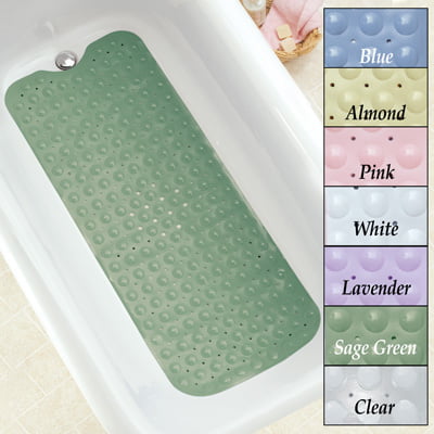 Non Slip Cushioned Extra Long Mildew Resistant Bath Tub Mat (blue)