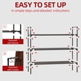 thumbnail image 6 of stusgo Shoe Rack for Closet, 3 Tier Shoe Organizer with 2 Hooks, Long Shoe Shelf Storage for Sneaker and Boot Stackable Free Standing Shoe Rack for Entryway, Garage, Small Spaces, Corridor, 6 of 9