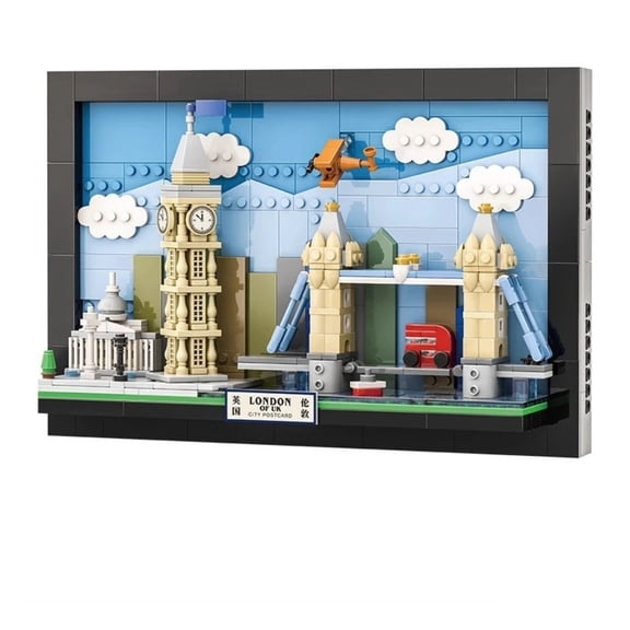 BrixVibe London Skyline Postcard Building Set Compatible with Lego Architecture City Collection Model Kit 564pcs
