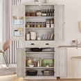 Kitchen Pantry Storage 72" Height, with Barn Doors, Drawer, 4