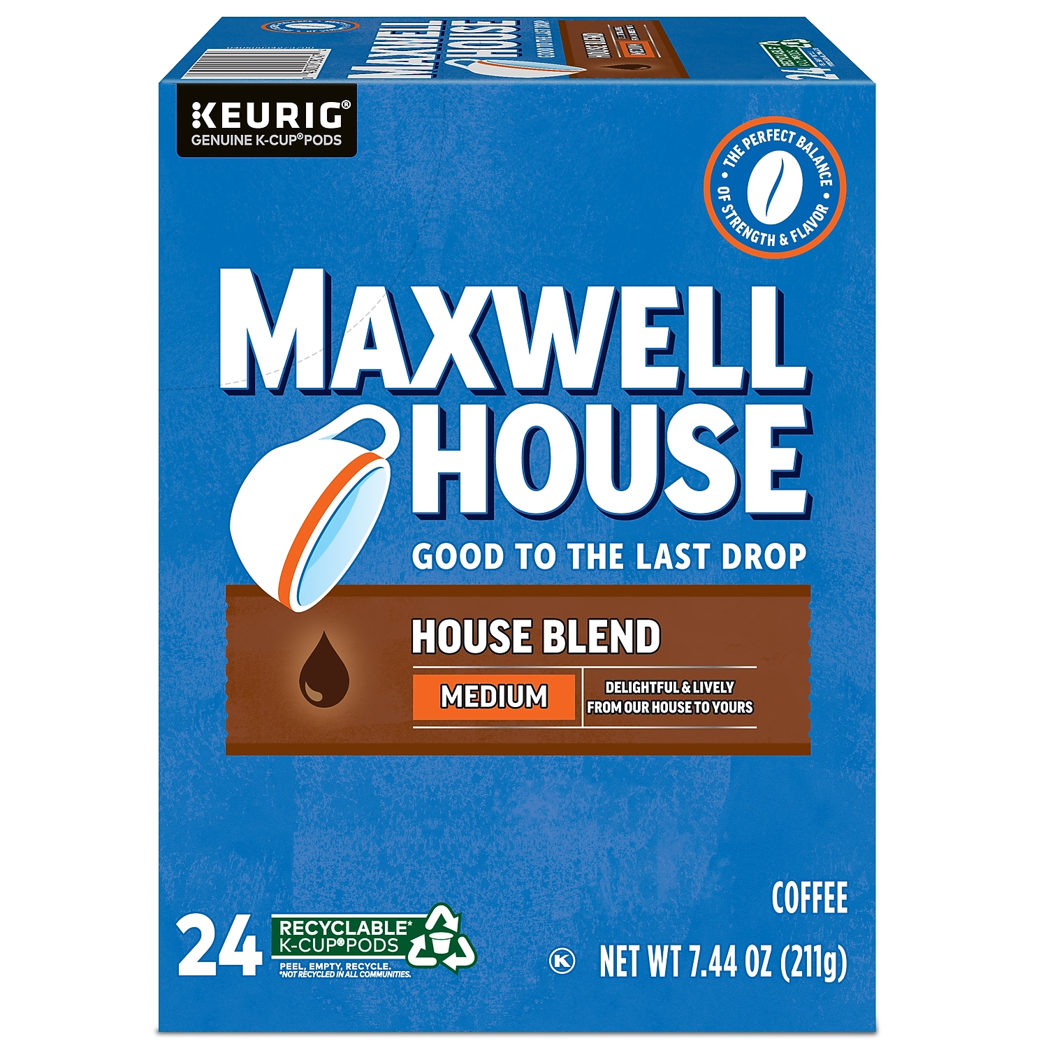 Maxwell House Blend Coffee K-Cup Pods Medium Roast 24/Box (5303) 1678078