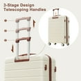 thumbnail image 6 of S-HOME ABS 3-Piece Travel Luggage Set in Various Sizes with TSA Lock and Smooth 360 Degree Spinner Wheels, Ivory, 6 of 11