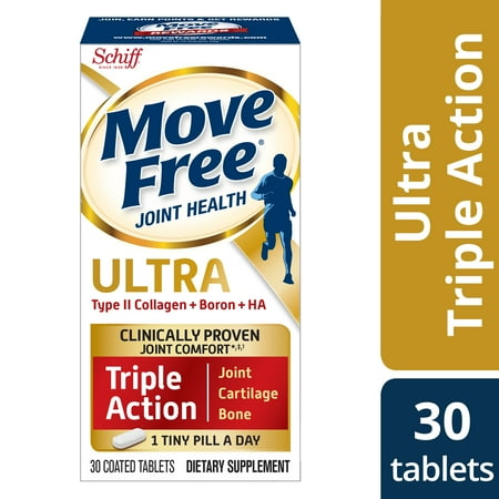 Move Free Ultra Triple Action, 30 tablets, Joint Health Supplement with Type II Collagen, Boron and HA â One Tiny