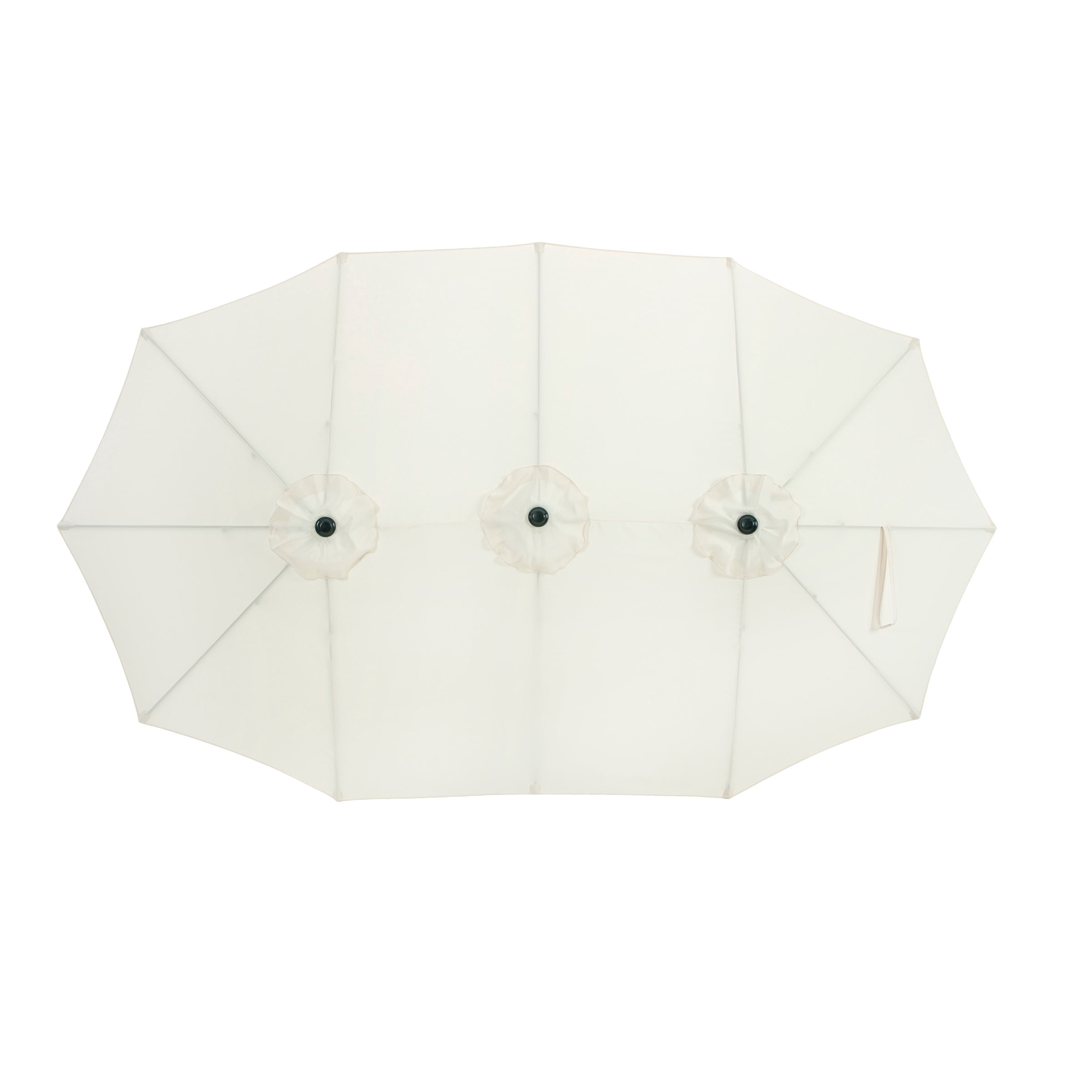 Pure Garden 15 Ft Double Patio Umbrella – XL Sunshade with Hand Crank, Beige