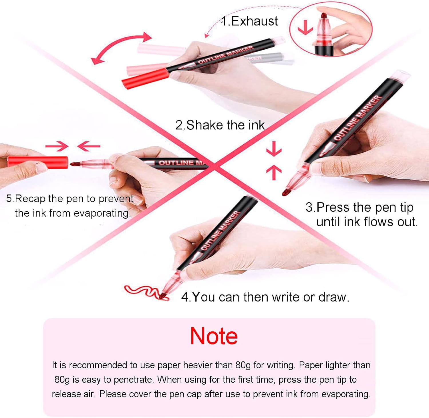 Dreamy Sparkle Dual-Line Contour Pen, Double Line Outline Markers, Glitter Outline Paint Markers, Sparkle Dual-Line Contour Pen for DIY Crafts, Greeting Cards, Doodling(36Colors)