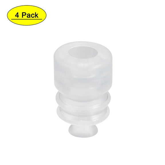 Uxcell Clear Silicone Waterproof Vacuum Suction Cup 7x5mm Bellows Suction Cup 4 Pack