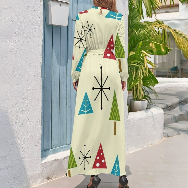 Mid Century Modern Trees Long Dress long dress women summer womans clothing  Woman dresses - Walmart.com