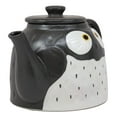 thumbnail image 5 of Whimsical Fat Black Owl Ceramic 52oz Large Tea Pot With Built In Strainer Spout, 5 of 5