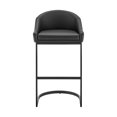 thumbnail image 2 of Armen Living Atherik 24" Metal & Faux Leather Counter Stool in Black, 2 of 7