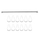 thumbnail image 1 of Barra de armario ajustable con 12 ganchos de acero inoxidable, barra de resorte retráctil para ducha de baño, para balcón, armario, 80 cm, 1 of 15