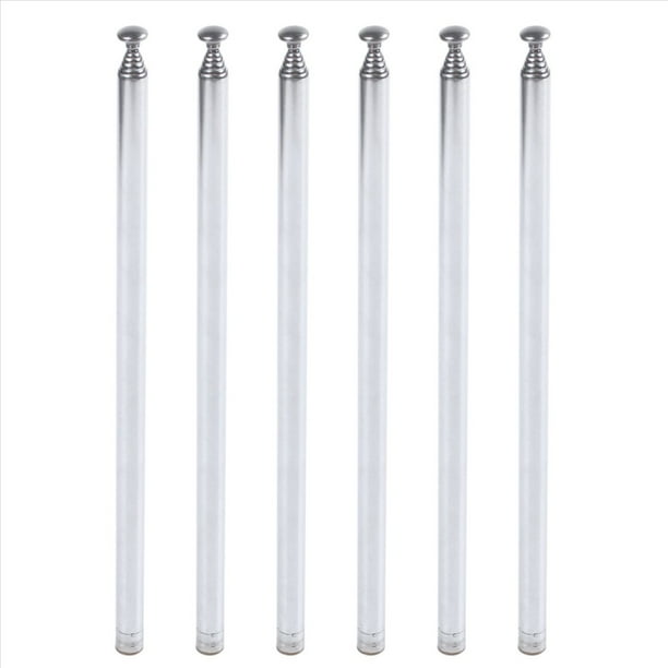 6piezas 96 cm Longitud Antena TV Radio AM FM de Acero Inoxidable Telescopica de 7 Secciones
