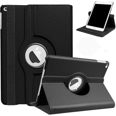 For Apple iPad 7th Generation 2019 10.2 inch / A2200 / A2198 / A2197 360 Degree Rotating Smart Stand Protective Back Cover, Supports Auto Wake/Sleep Black