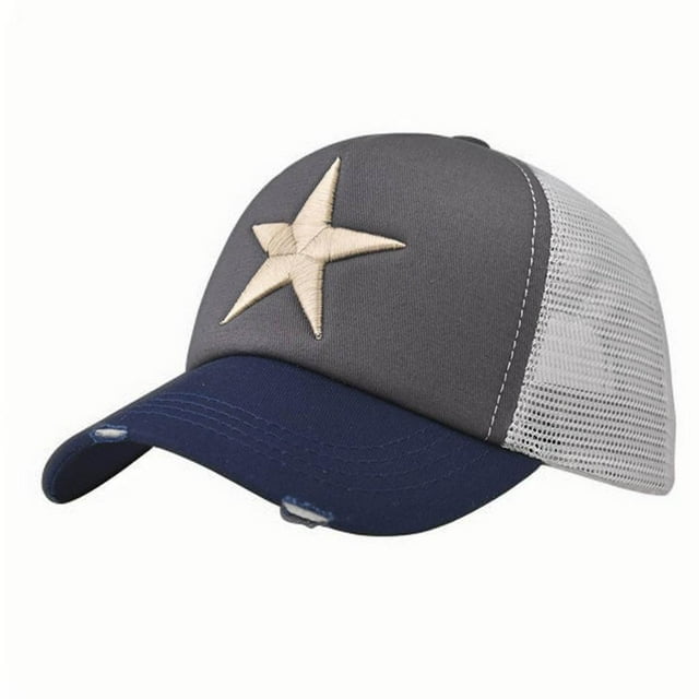 Tauxra Casquette de Baseball Brodée Étoile à Cinq Branches Ajustable en Coton Sergé Unisexe pour Randonnée Course Golf