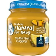 Gerber 2nd Foods, Squash Pear Pineapple Baby Food, 4 oz Jar