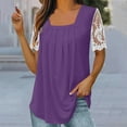 thumbnail image 2 of Giftesty Summer Lace Tops for Women Short Sleeve Sexy Regular Top Blouses Shirts, 2 of 6