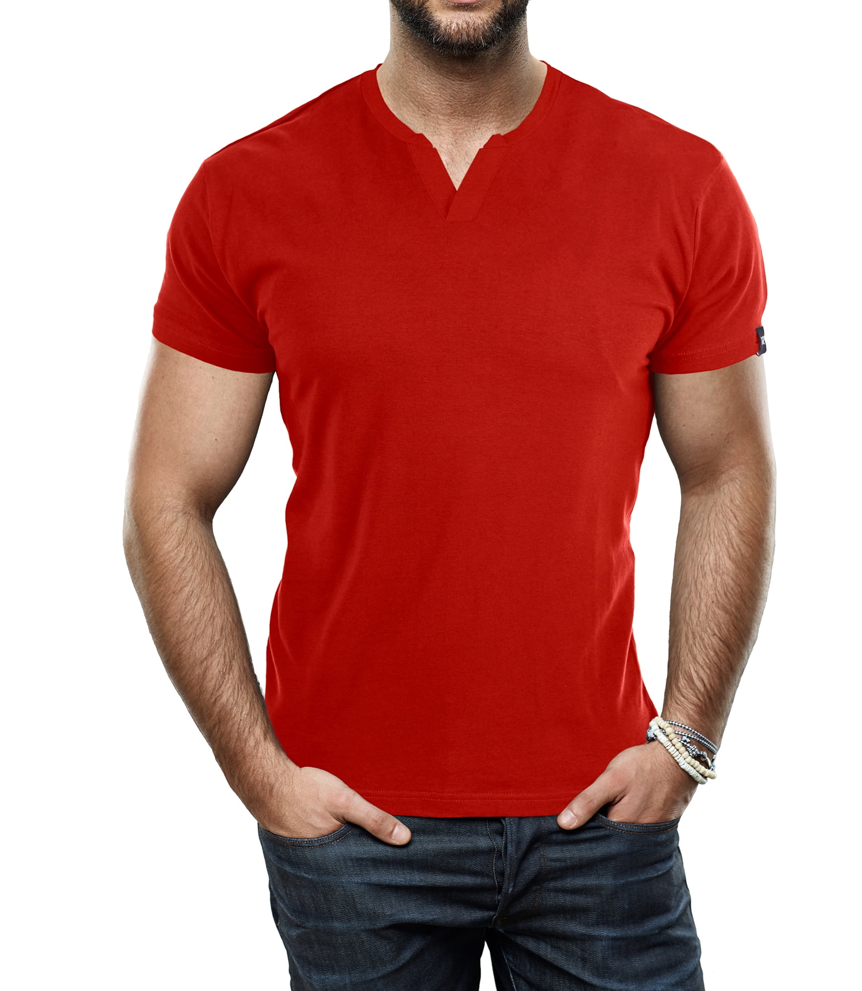 X RAY Men's Soft Stretch Cotton Solid Short Sleeve V-Neck Slim Fit T-Shirt Fashion Casual Tee for Men 