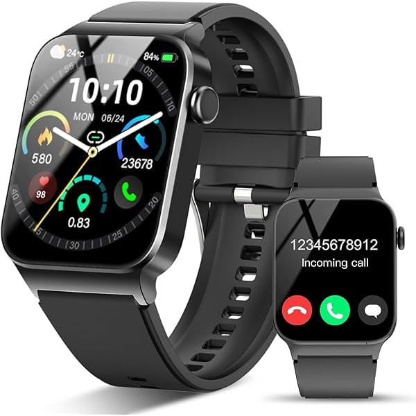wonima11 Smart Watch for Men Women Bluetooth Call, 1.85" HD Screen Smartwatch with Heart Rate/Sleep Monitor, Carbon Black