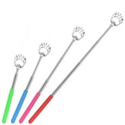 EEEkit 4pcs Extendable Back Scratcher, Telescoping Bear Claw Backscratcher for Adult with Rubber Handle, Random Colors