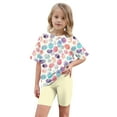 thumbnail image 4 of Spazoro Little & Big Girls Leisure Outfit Sets, Easter Summer 2-Pieces Crew Neck Short Sleeve Shirt and Shorts Sets Yellow Size 10 T, 4 of 9