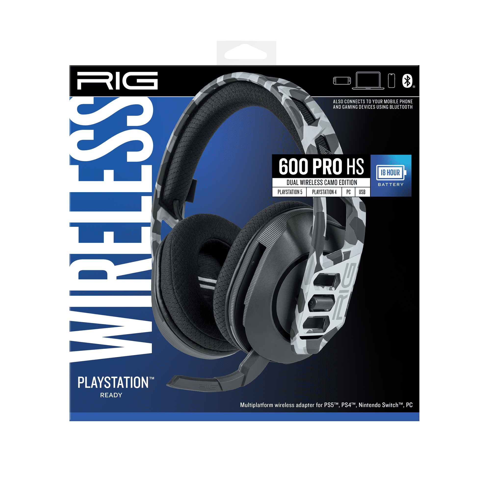 Nacon RIG 600 PRO HX Auriculares Gaming Inalámbricos Negros