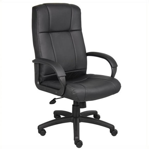 Scranton & Co Modern Vinyl High Back Executive Office Chair in Black