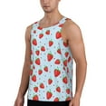 thumbnail image 2 of Daiia Strawberry Printed Men's Quick Dry Fit Muscle Tank Top Slim-Fit Tank Workout Tank Top Lightweight Sports Tank Top-Small, 2 of 7