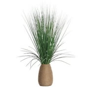 Vintage Home Artificial Faux Plastic 29" Tall Grass With Twigs In Hemp Rope Container