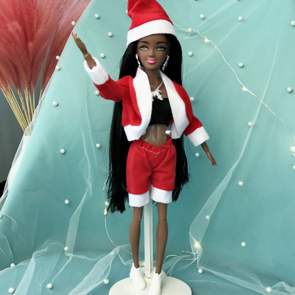 Baby Girl Movable Joint African Doll Toy Black Doll Best Gift Toy 