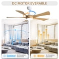 thumbnail image 4 of 52"Modern Ceiling Fan With 3 Color Dimmable and Remote Control 5 ABS Blades Reversible DC Motor With Led Light, 4 of 7