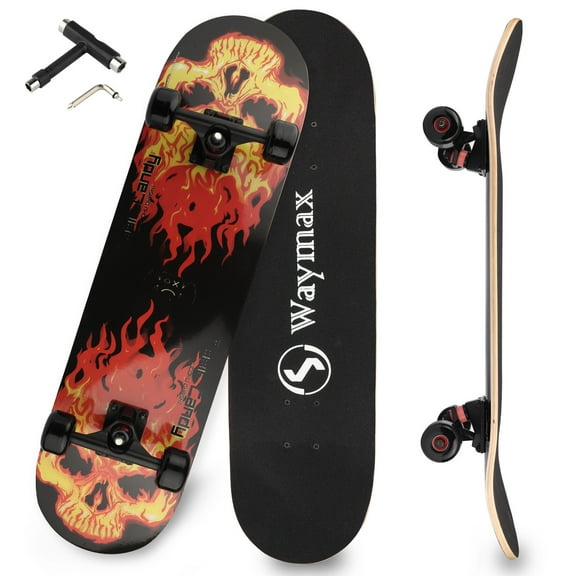 T&X 31" x 8" Pro Complete Skateboard with 8 Layer Maple Deck and ABEC-9 Bearings