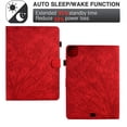 thumbnail image 5 of Case for iPad Pro 11" 2022/2021/2020/2018, for iPad Air 11" 2024 Case, Embossed Tree Pattern PU Leather Book Style Smart Auto Wake/Sleep Cover Card Slots Flip Stand Case for iPad Air 5/Air 4, Red, 5 of 9
