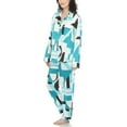 thumbnail image 2 of White Mark Fashion's Printed Satin Pajama Set, 2 of 6