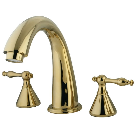 Kingston Brass KS2362NL Naples Two-Handle Deck Mount Roman Tub Faucet, Polished Brass