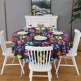 thumbnail image 2 of Colorful Animal Footprints Round Tablecloth 60"x60",Wrinkle Wipeable Table Cloth for Kitchen Dining Room Picnic Patio Party, 2 of 6