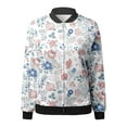 thumbnail image 4 of Arlun Womens Floral Printed Bomber Jackets Lightweight Zipper up Fashion Stand Collar Coats Casual Loose Fit Long Sleeve Full Zip Fall Jacket Windbreaker Outwear with Pockets Light Pink S, 4 of 5