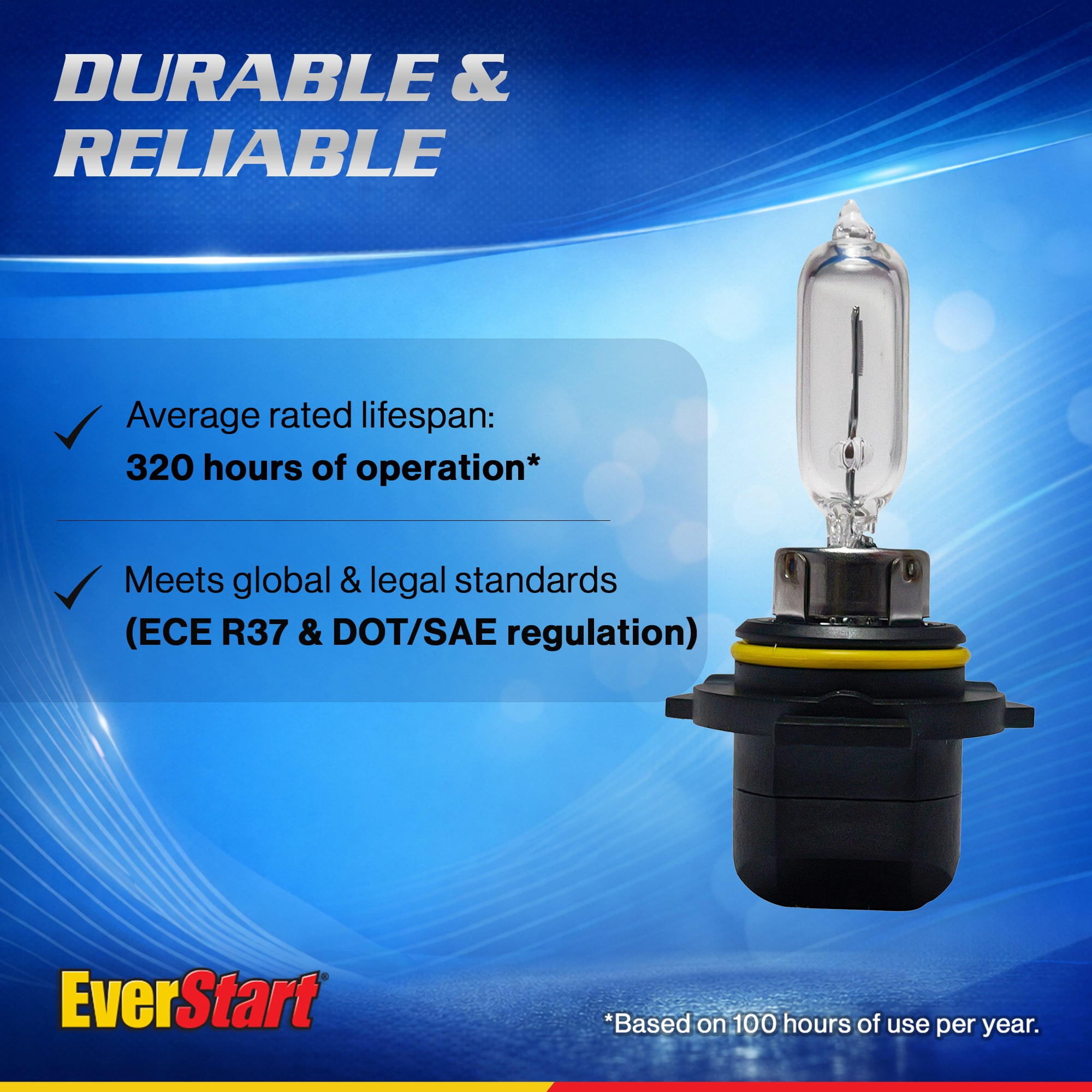 EverStart 9012 Halogen Headlight Bulb, 1 pack, Compatible with Multiple Cars