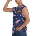 thumbnail image 3 of Pofeuu Dinosaur Print Men's Muscle T-Shirt, Sleeveless, Muscle Tank, Classic Muscle Tee Top For Men Casual Sleeveless Muscle T-Shirt Trendy Clothes-Large, 3 of 7