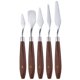 thumbnail image 1 of 5Pcs Artist Painting Palette Oil Painting Mixing Scraper Stainless Steel Wood Oil Paint Spatula Set, 1 of 5