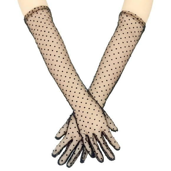 WEAIXIMIUNG Snowboard Gloves Men Women Mesh Breathable Lace Black Flocking Vintage Wedding Party Gloves