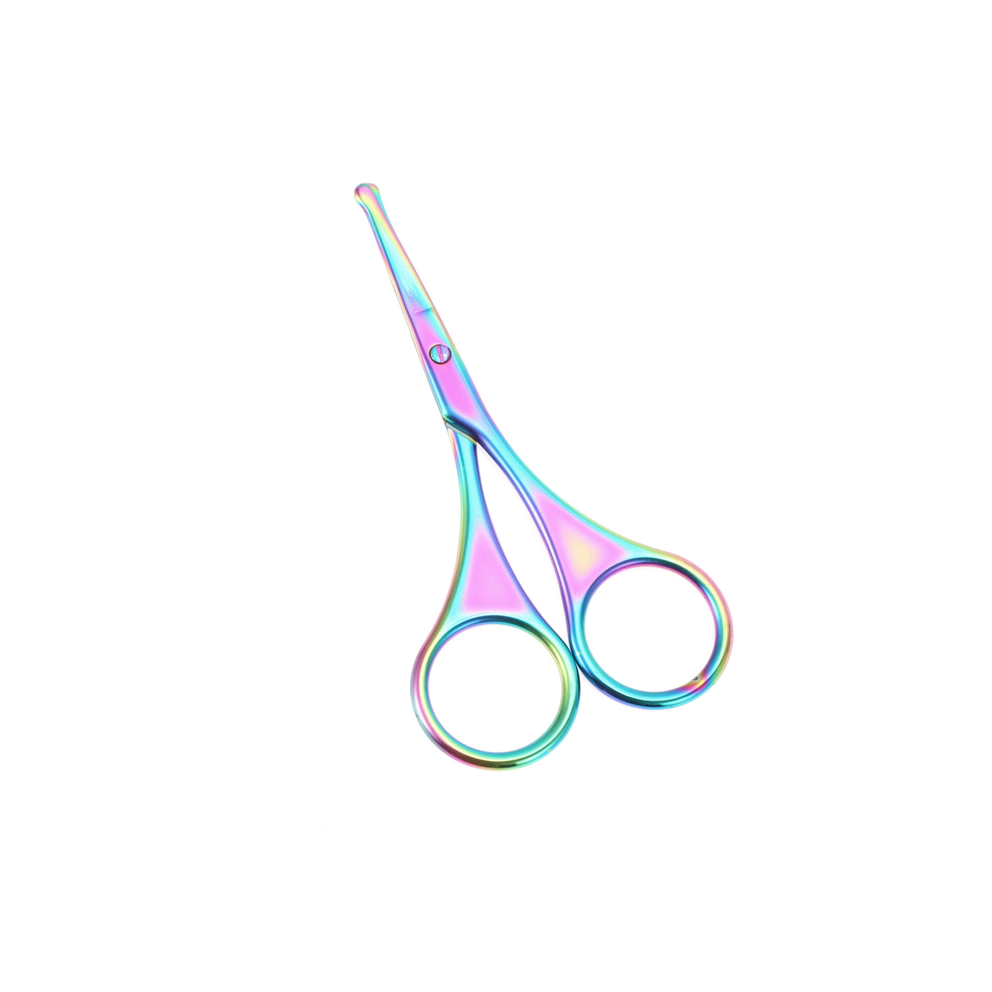 Unique Bargains Round Eyebrow Trimmer Scissors Assorted Color for Grooming