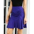 thumbnail image 5 of HA-EMORE Women High Waisted Skirts Elegant Pleated Ruffle Flare Swing Sexy Pencil Mini Skirt, 5 of 9