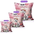thumbnail image 4 of Hello Valentine’s Day Bichon Frise Flower Crown Romantic Pink Floral Pillow Cushion Double Sided Bichons Dog Lovers Gifts Idea Throw Pillow - 00031, 4 of 4