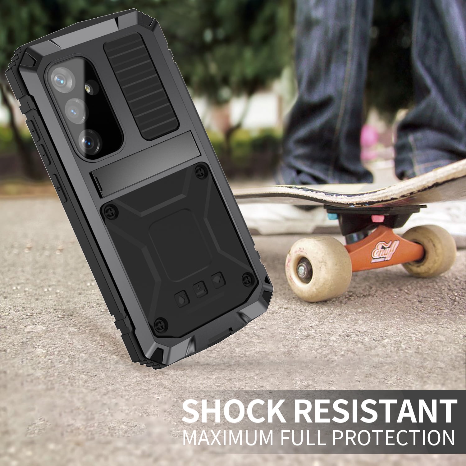 for Samsung Galaxy S25 Plus Metal Case, with Kickstand Screen Protector Case Sturdy Military Armor Durable Full Body Heavy Duty Shockproof Drop Tested Outdoor Case for Galaxy S25 Plus - Black