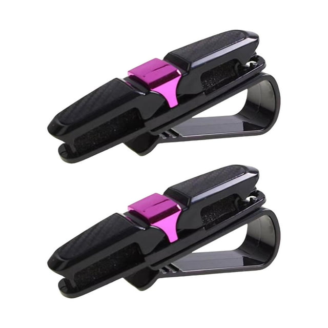 Almencla 2Pcs Generic Car Sun Visor Sunglasses Holder 180 degree Rotating Eyeglasses Hanger