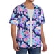 thumbnail image 2 of Fotbe pinkk flower crystal Skull Camisa Estampada de Manga Corta para Hombre, Casual de Verano, Estilo Playero, Sin Arrugas-4X-Large, 2 of 5
