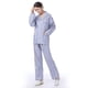 thumbnail image 2 of Pijama de algodón para adultos, cómodo, de manga larga, para pacientes encamados en el hospital (rayas azules y blancas, talla L), 2 of 6