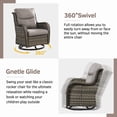 thumbnail image 5 of PARKWELL 3-Piece Patio Wicker Chairs Swivel Rocker Set,Outdoor High Back Swivel Glider Rocking Lounge Chairs with Side Table for Patio Deck Garden,Gray/Gray, 5 of 8