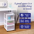 thumbnail image 5 of Homz Clear Plastic 3 Drawer Medium Home Storage Tower w/Wheels (2 Pack), 5 of 11